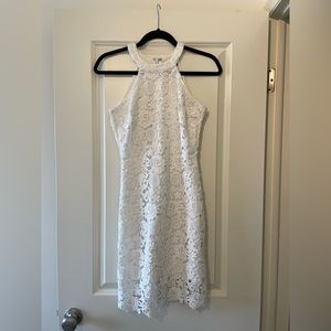 Lulu’s Love Poem Ivory Lace Mini Dress